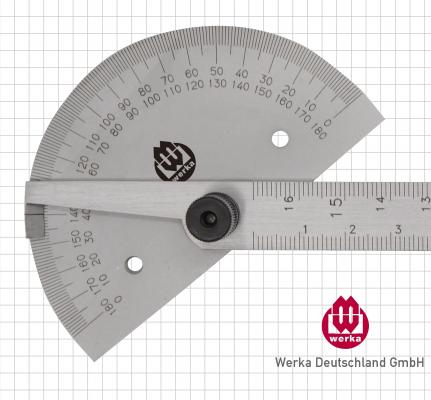 Preview: Gradmesser aus Stahl 0 - 180°, 85x150mm
